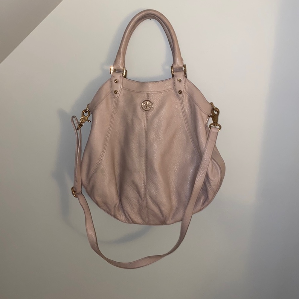 Blush Tory Burch bag with long and short strap